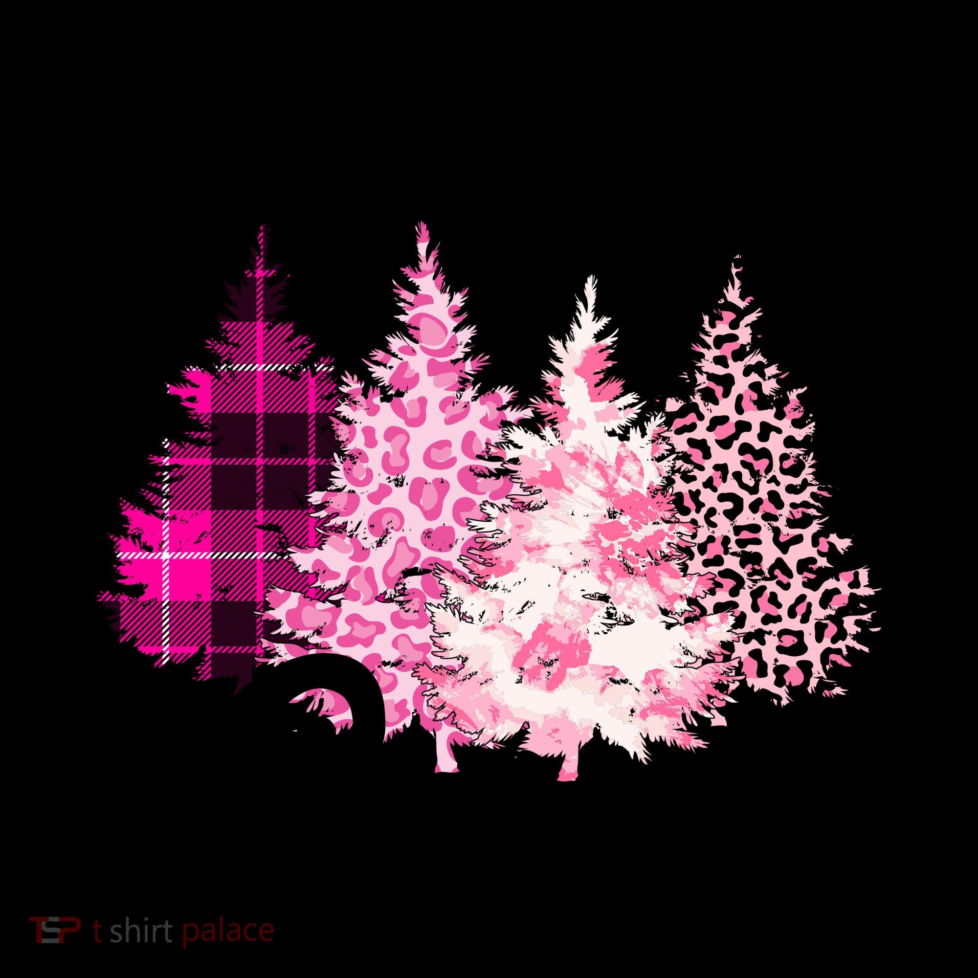 Cute Merry Christmas Pink Pattern Christmas Pine Trees Coffee Mug