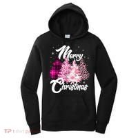 Cute Merry Christmas Pink Pattern Christmas Pine Trees Women's Hoodie thumb 0