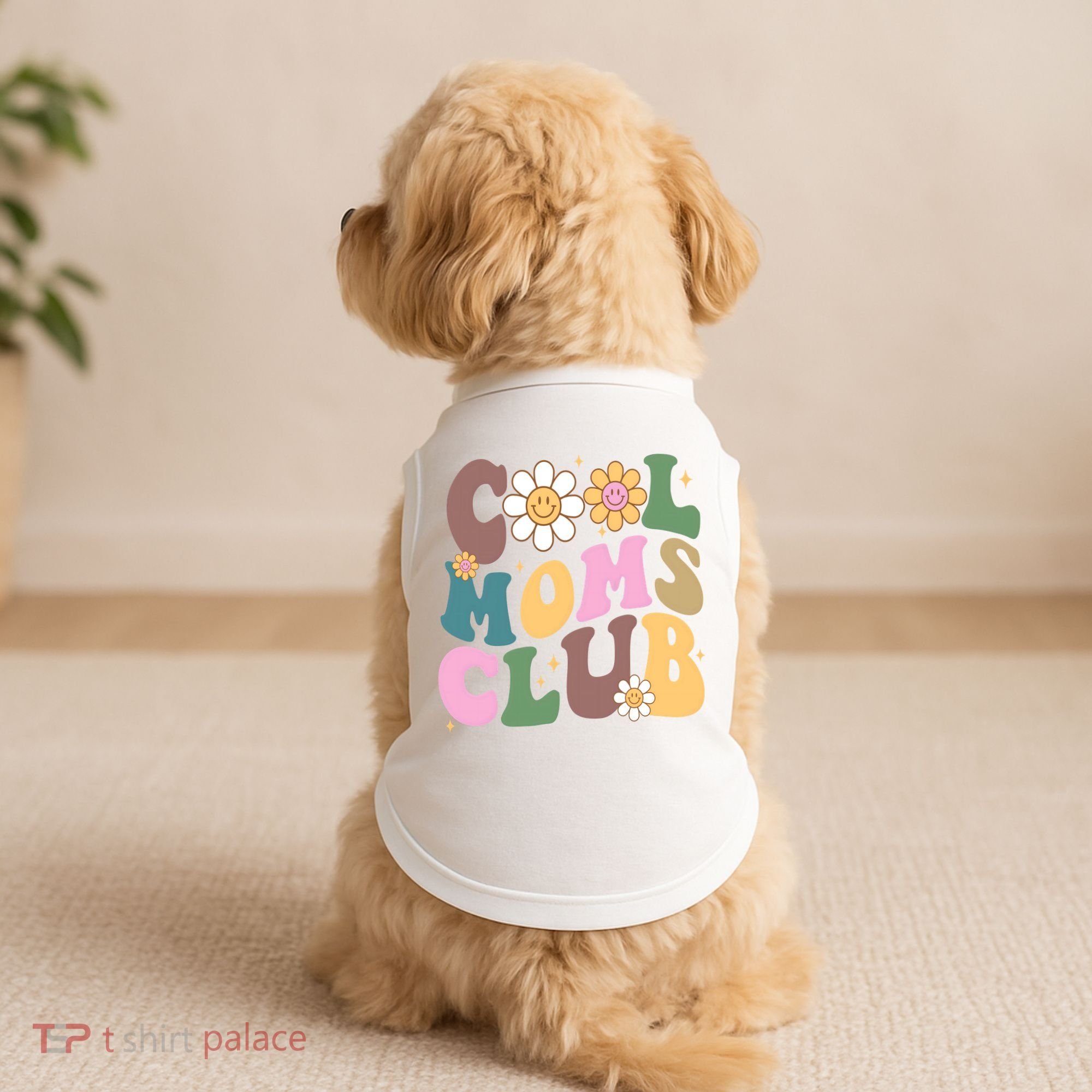 Cool Mom Club Floral Mothers Day Doggie Tank