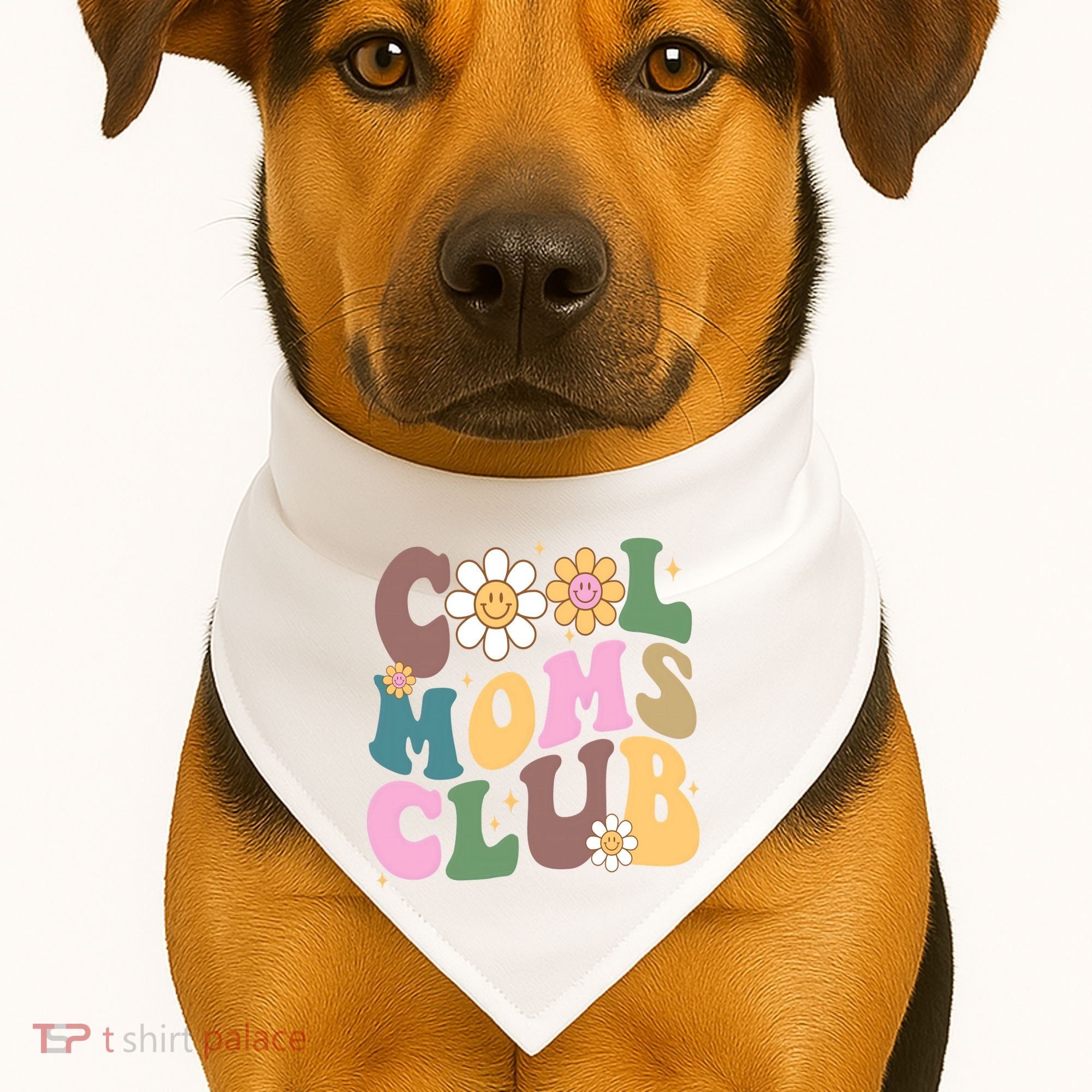 Cool Mom Club Floral Mothers Day USA-Made Doggie Bandana