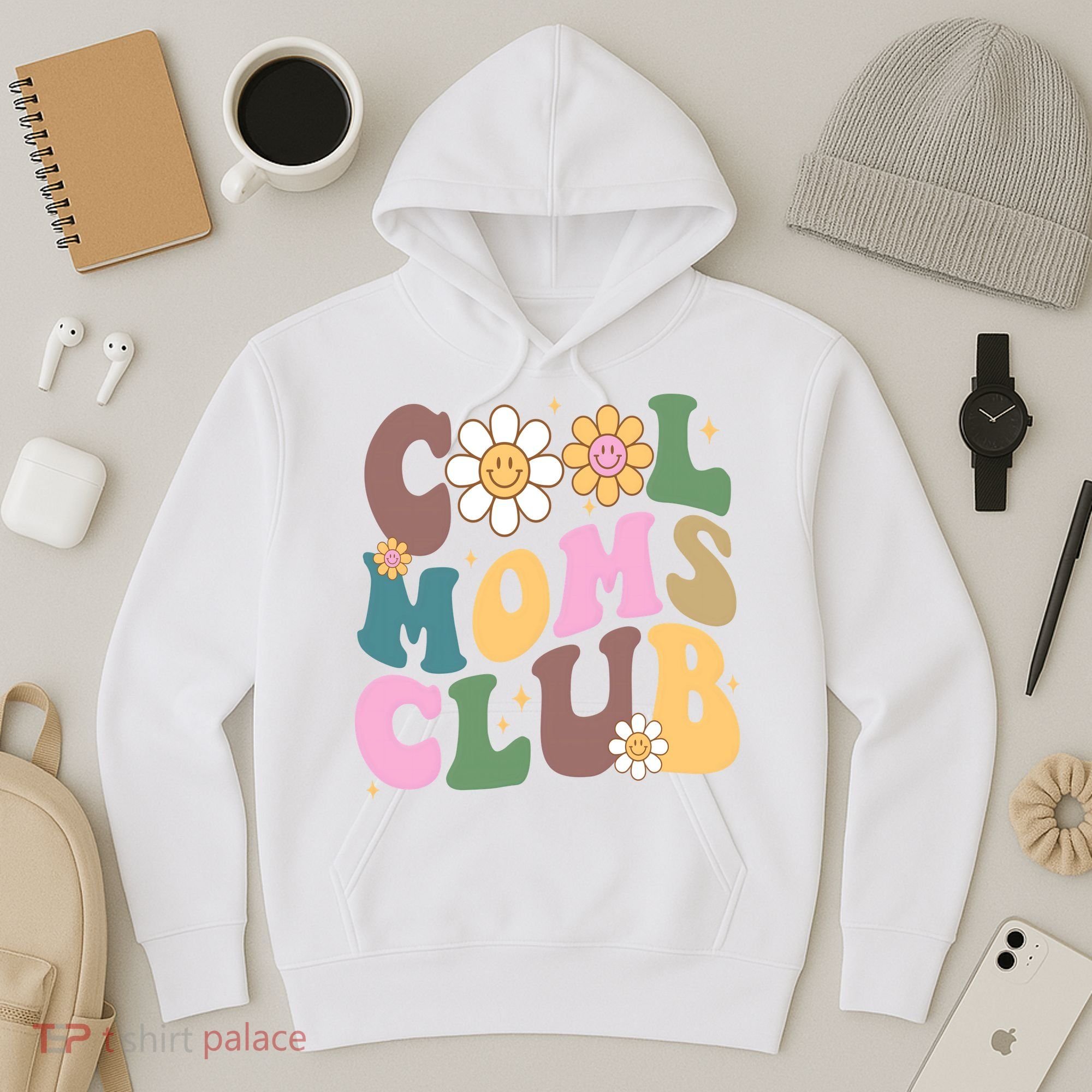 Cool Mom Club Floral Mothers Day Hoodie