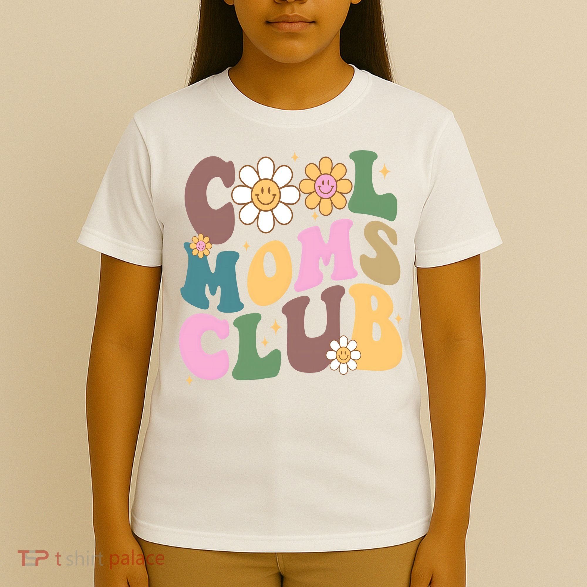 Cool Mom Club Floral Mothers Day T-Shirt