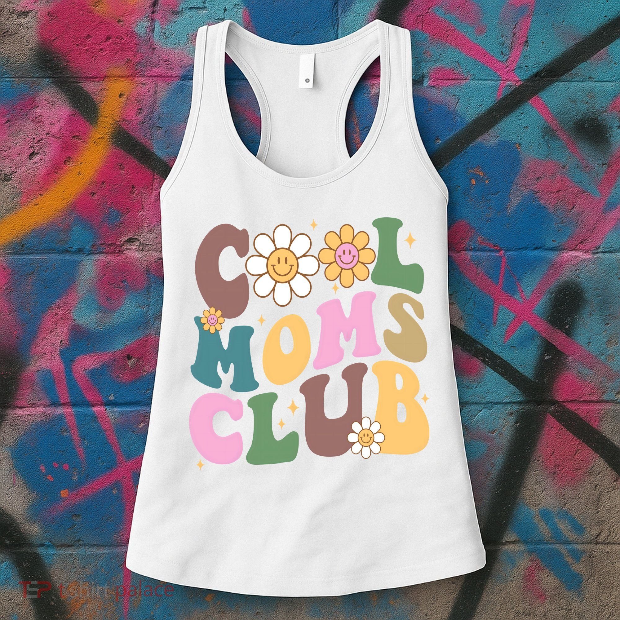 Cool Mom Club Floral Mothers Day Women's Tank Top