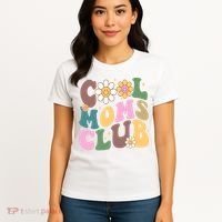 Cool Mom Club Floral Mothers Day Women's T-Shirt thumb 4