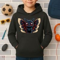 Cute Mothman Cryptid Kawaii Kids Hoodie thumb 2