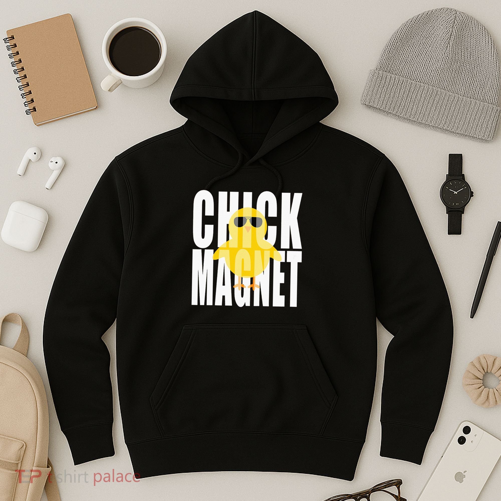 Chick Magnet Cute Easter Baby Chicken Sunglasses Art Hoodie