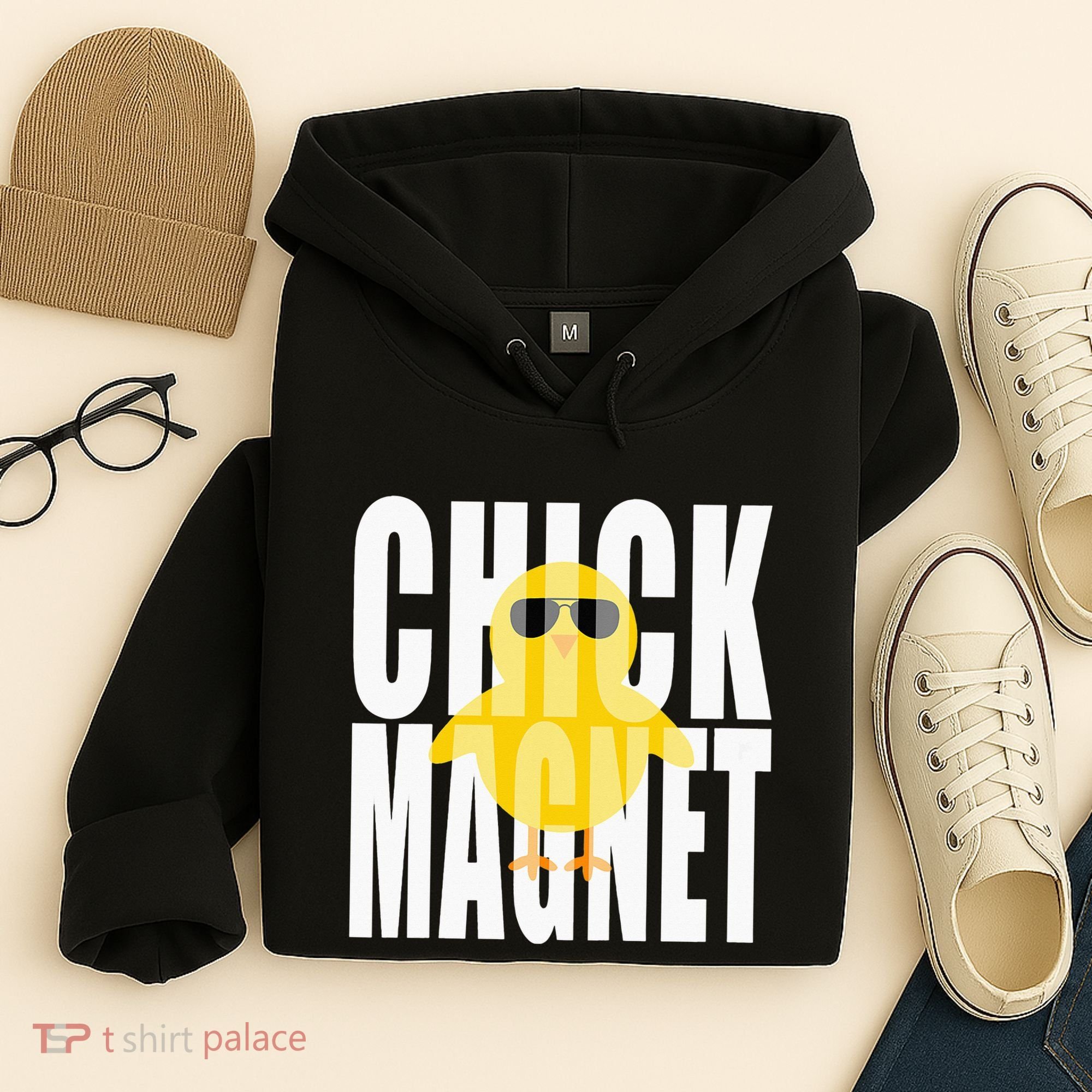 Chick Magnet Cute Easter Baby Chicken Sunglasses Art Hoodie