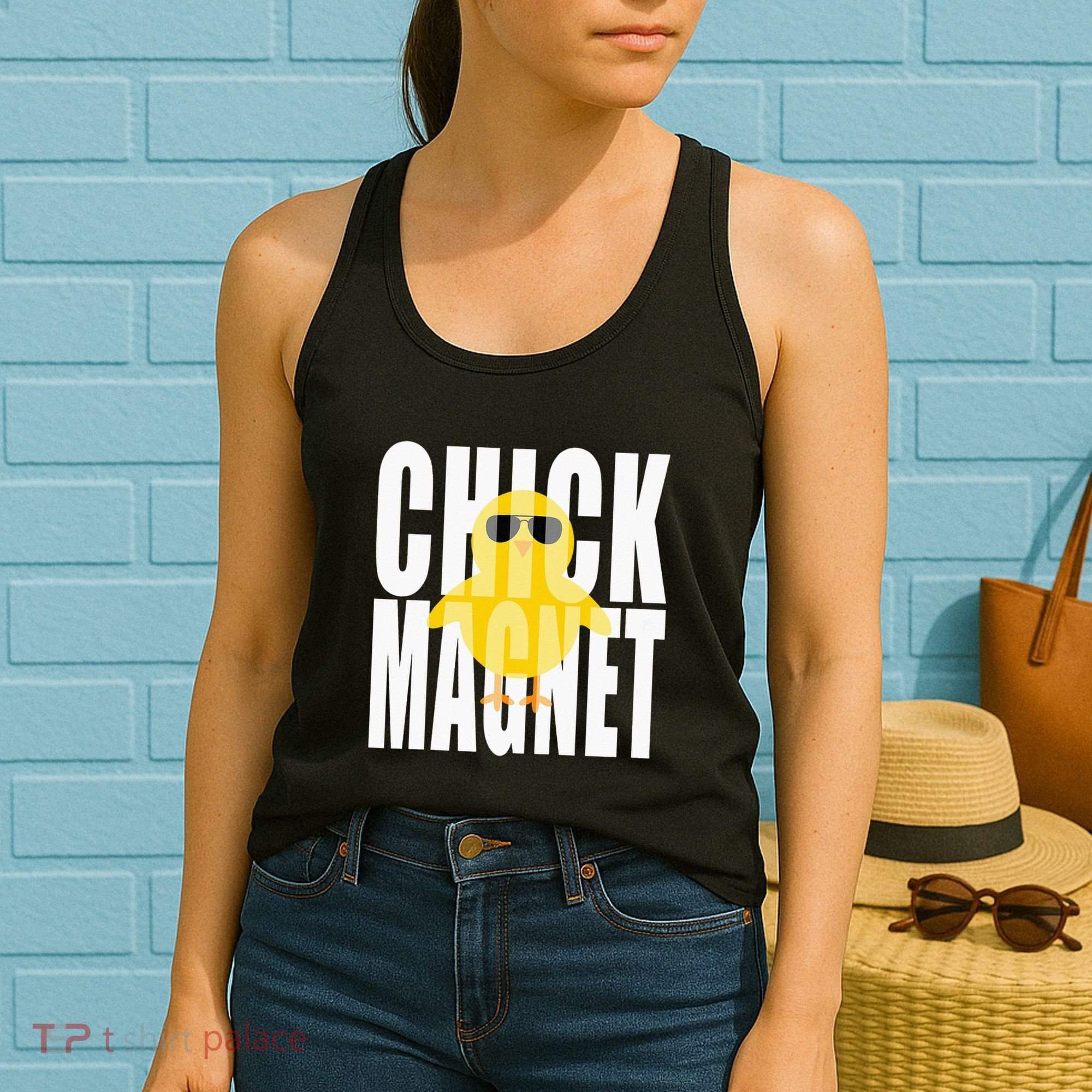 Chick Magnet Cute Easter Baby Chicken Sunglasses Art Women's Tank Top