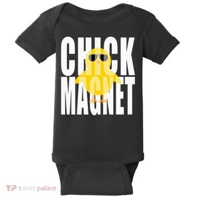 Chick Magnet Cute Easter Baby Chicken Sunglasses Art Baby Bodysuit