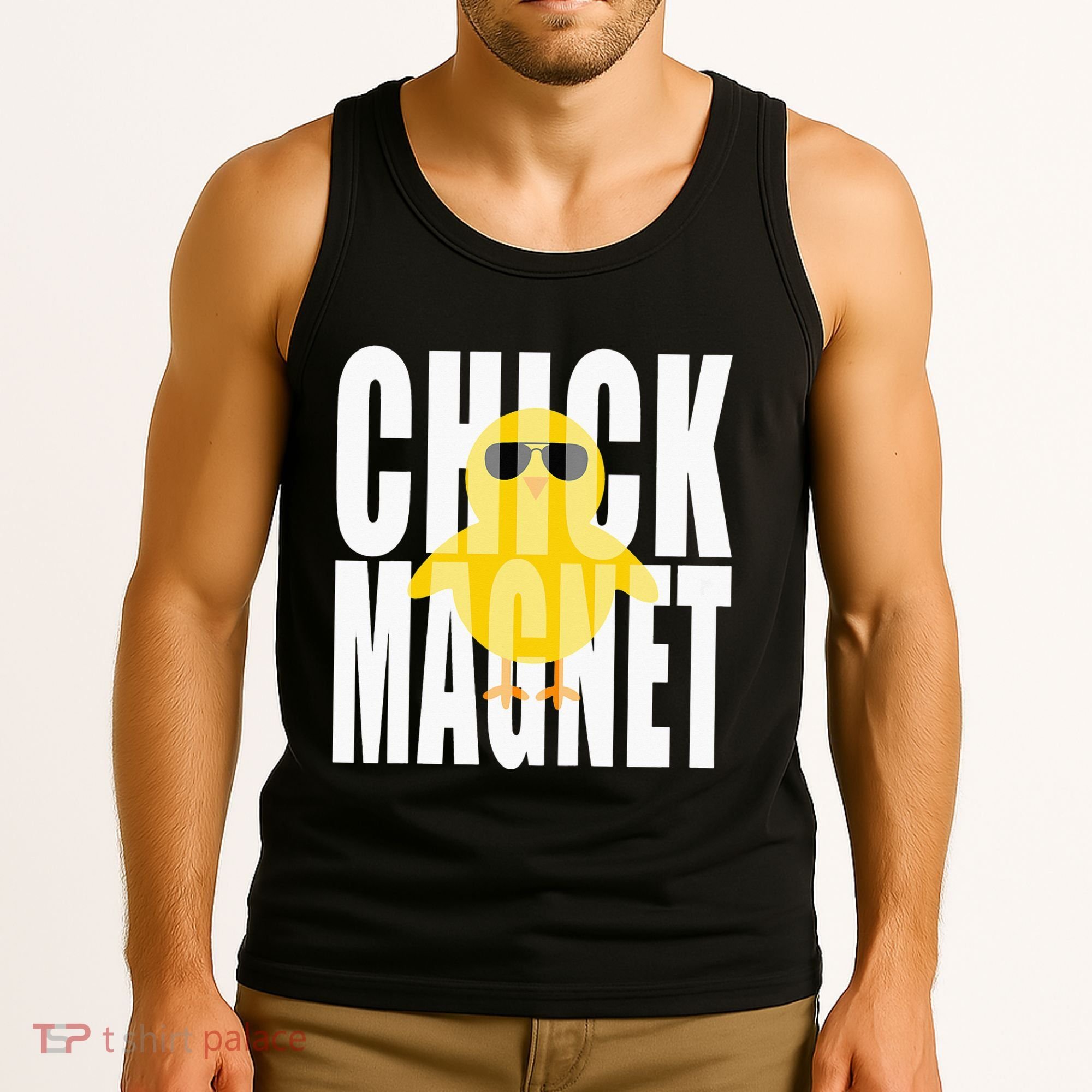 Chick Magnet Cute Easter Baby Chicken Sunglasses Art Tank Top