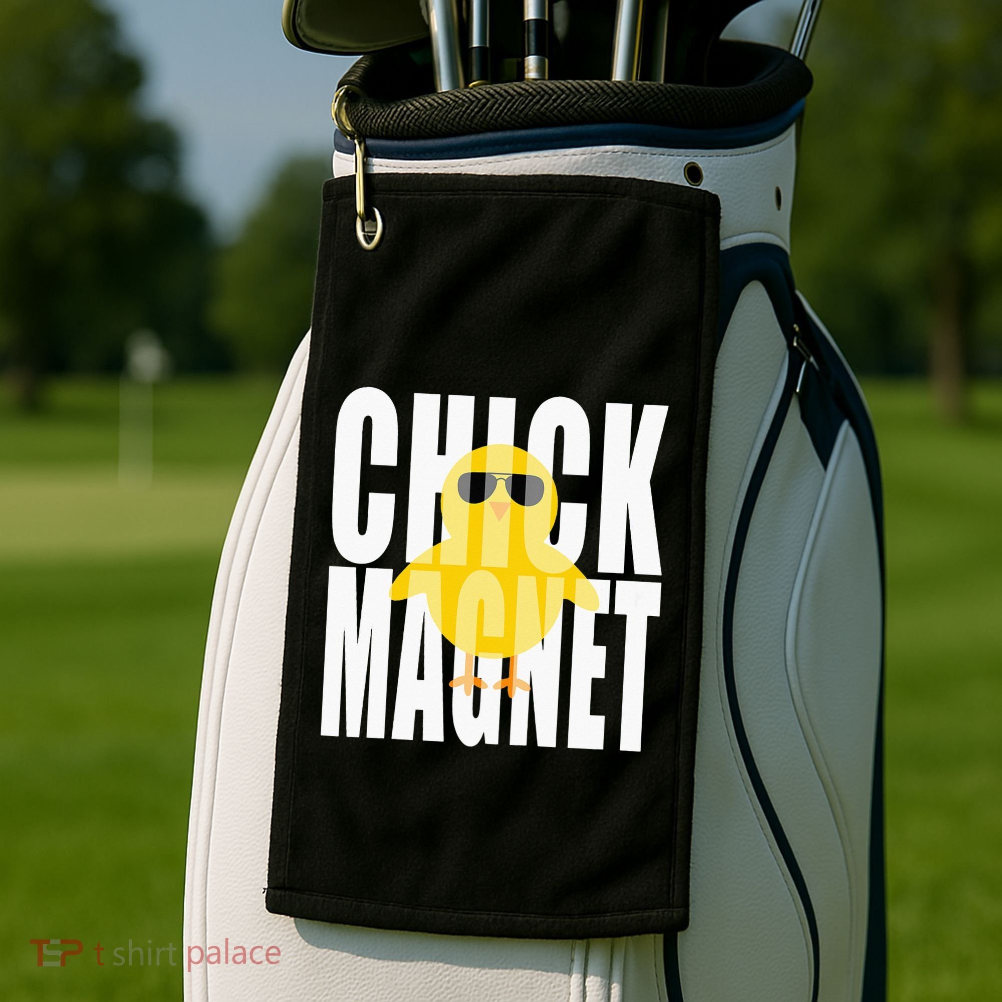 Chick Magnet Cute Easter Baby Chicken Sunglasses Art Golf Towel