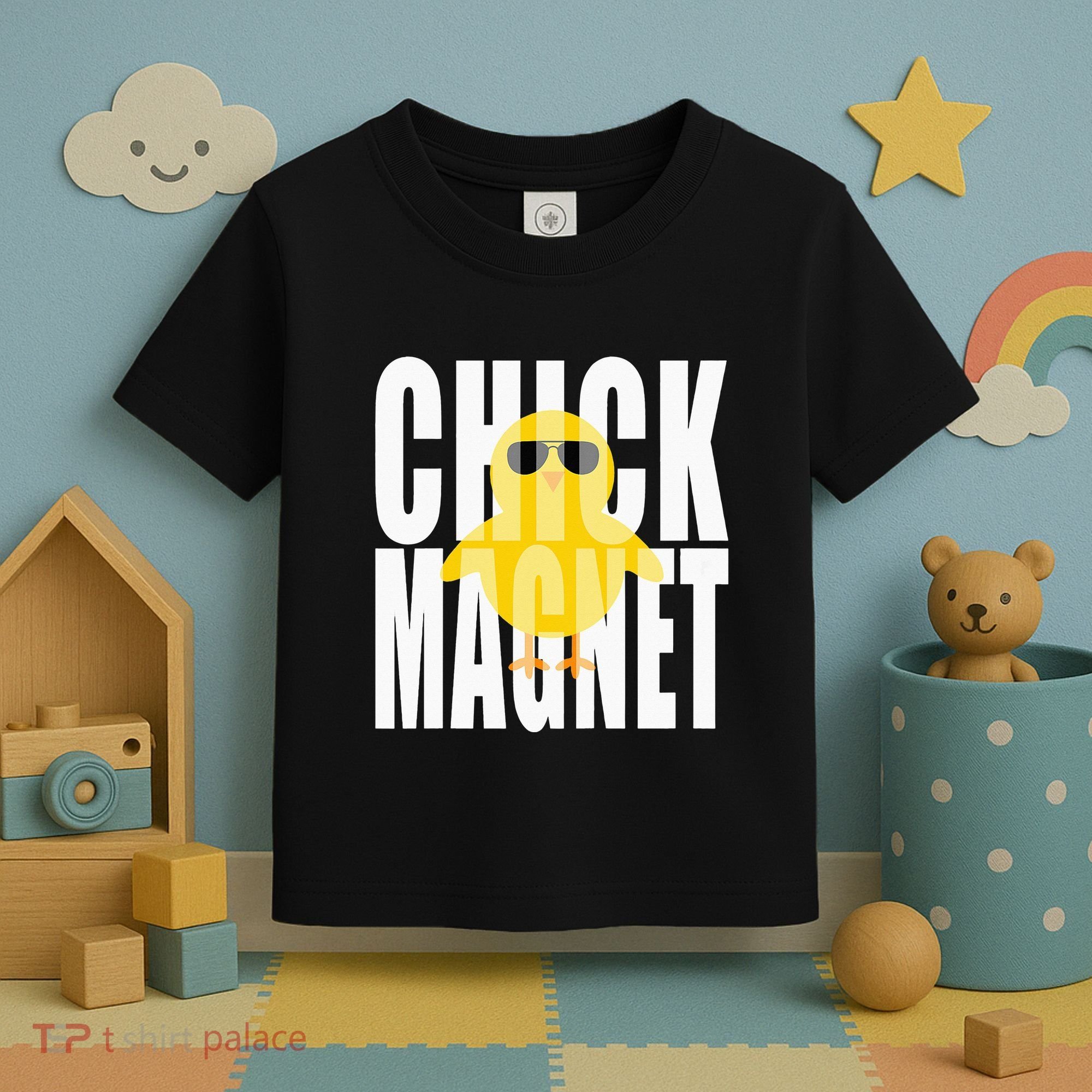 Chick Magnet Cute Easter Baby Chicken Sunglasses Art Toddler T-Shirt