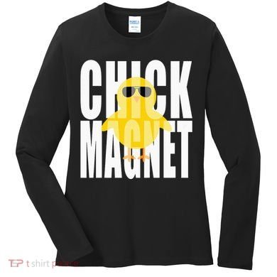 Chick Magnet Cute Easter Baby Chicken Sunglasses Art Women's Long Sleeve Shirt