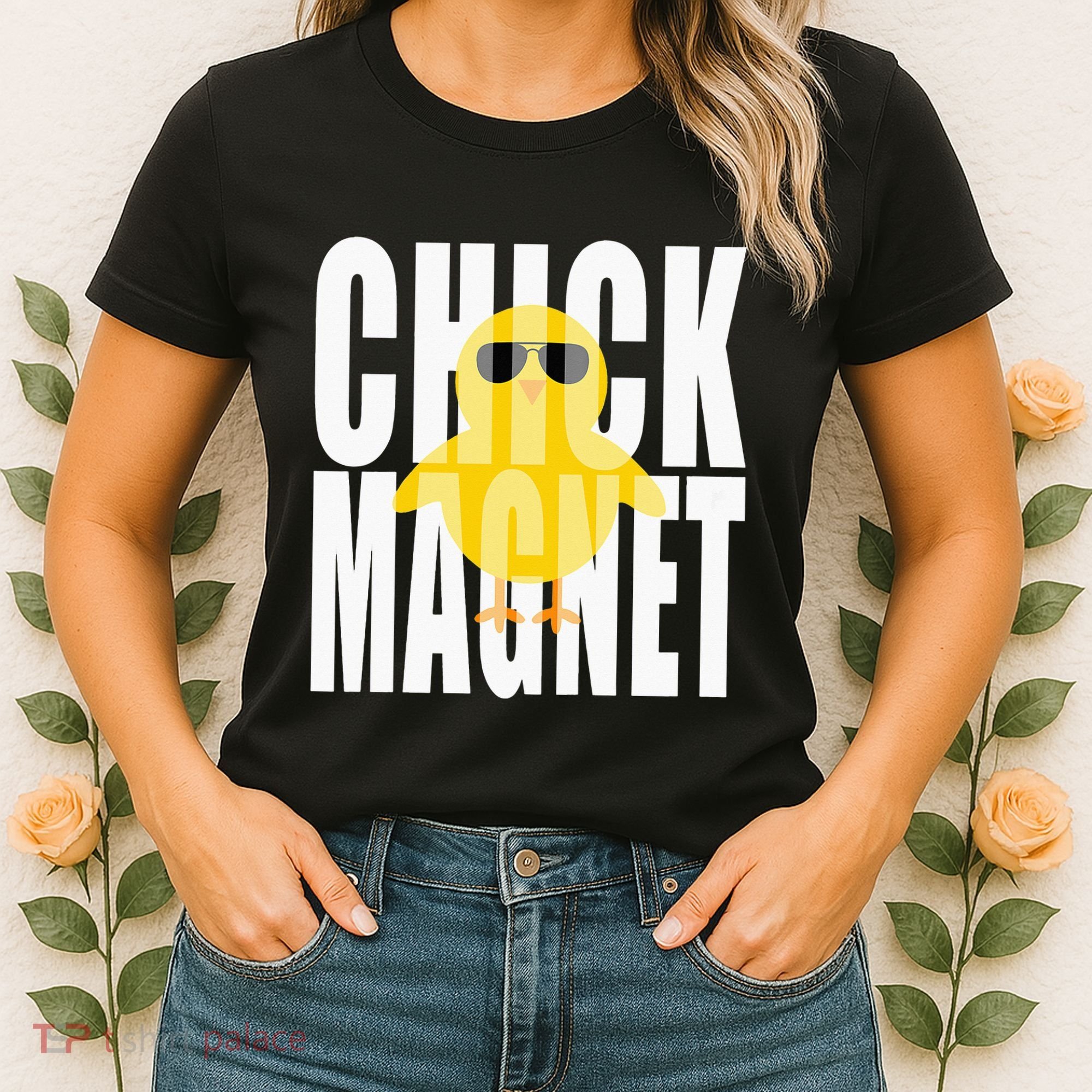 Chick Magnet Cute Easter Baby Chicken Sunglasses Art Women's T-Shirt