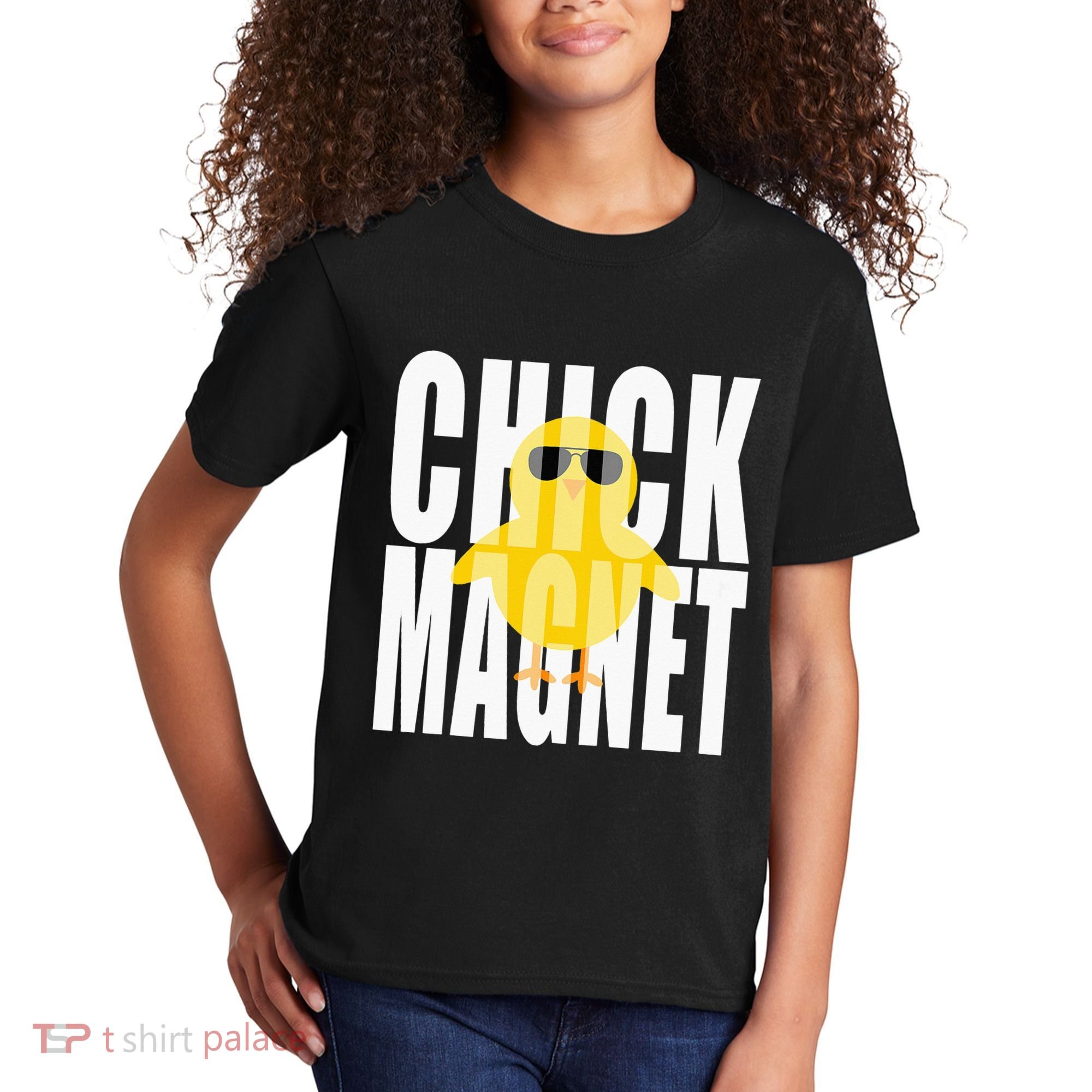 Chick Magnet Cute Easter Baby Chicken Sunglasses Art Kids T-Shirt