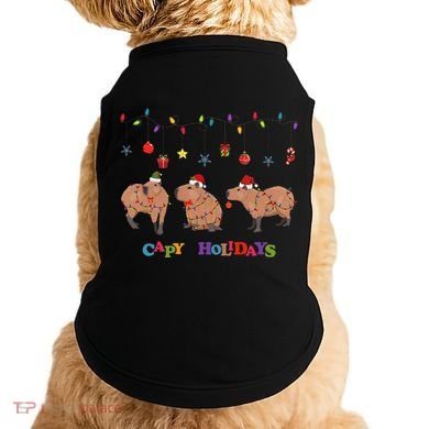 Capybara Merry Christmas Capy Holidays Capybara Christmas Doggie Tank