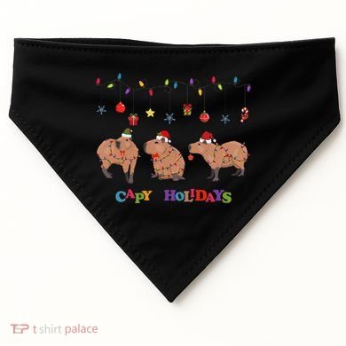 Capybara Merry Christmas Capy Holidays Capybara Christmas USA-Made Doggie Bandana