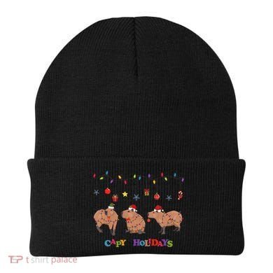 Capybara Merry Christmas Capy Holidays Capybara Christmas Beanie