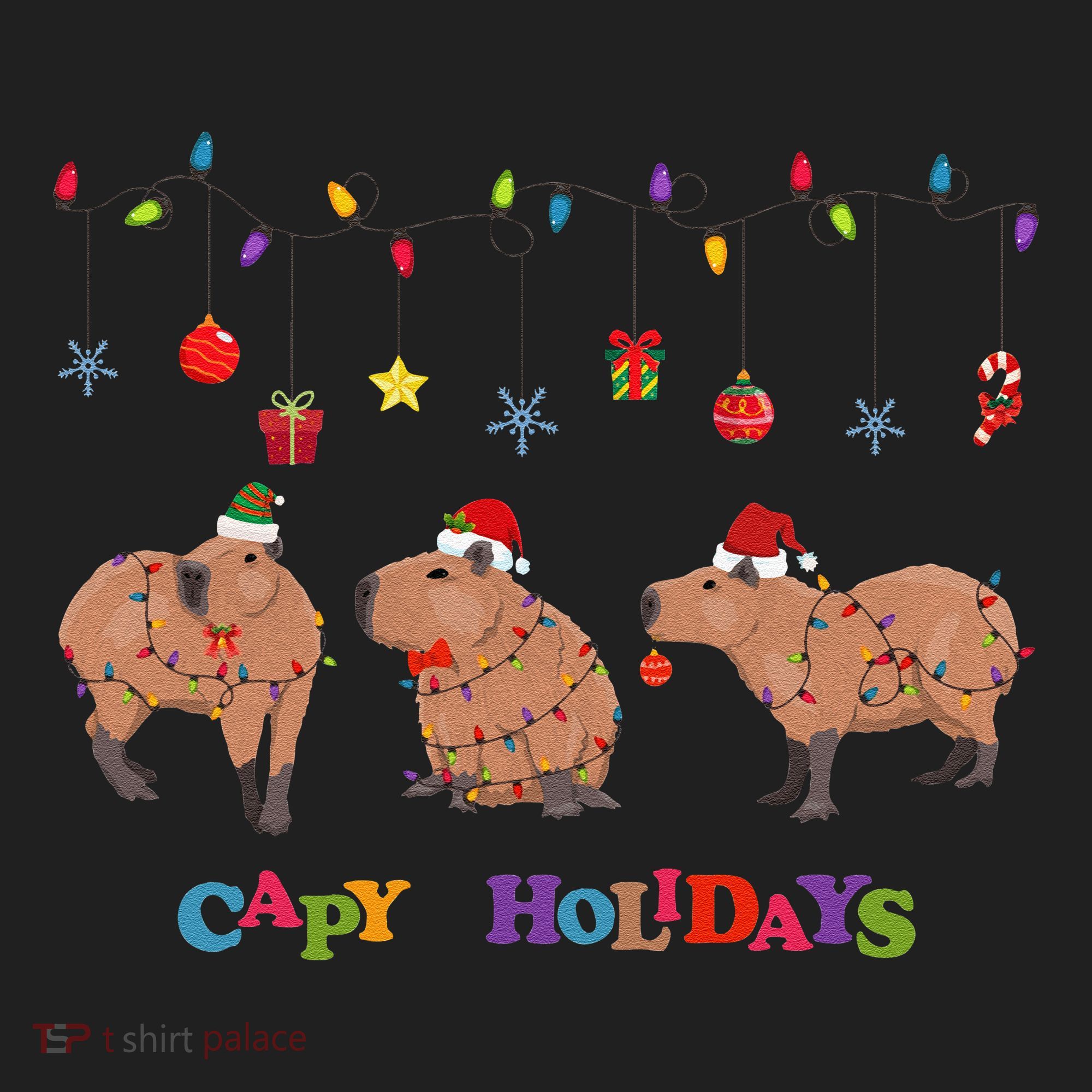 Capybara Merry Christmas Capy Holidays Capybara Christmas Beanie