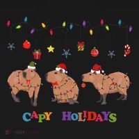 Capybara Merry Christmas Capy Holidays Capybara Christmas Coaster thumb 2