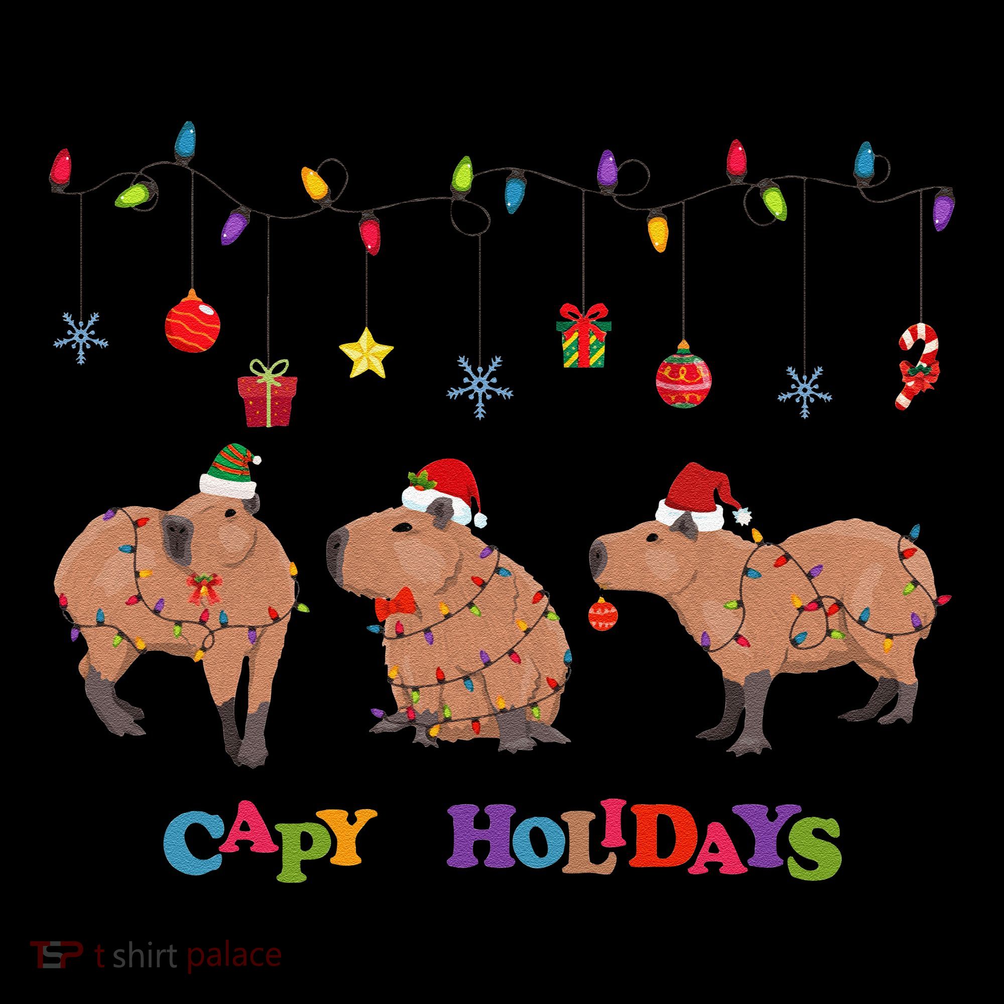 Capybara Merry Christmas Capy Holidays Capybara Christmas Women's Hoodie