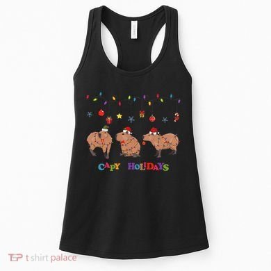 Capybara Merry Christmas Capy Holidays Capybara Christmas Women's Tank Top