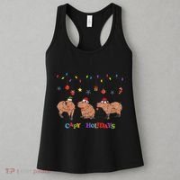 Capybara Merry Christmas Capy Holidays Capybara Christmas Women's Tank Top thumb 3