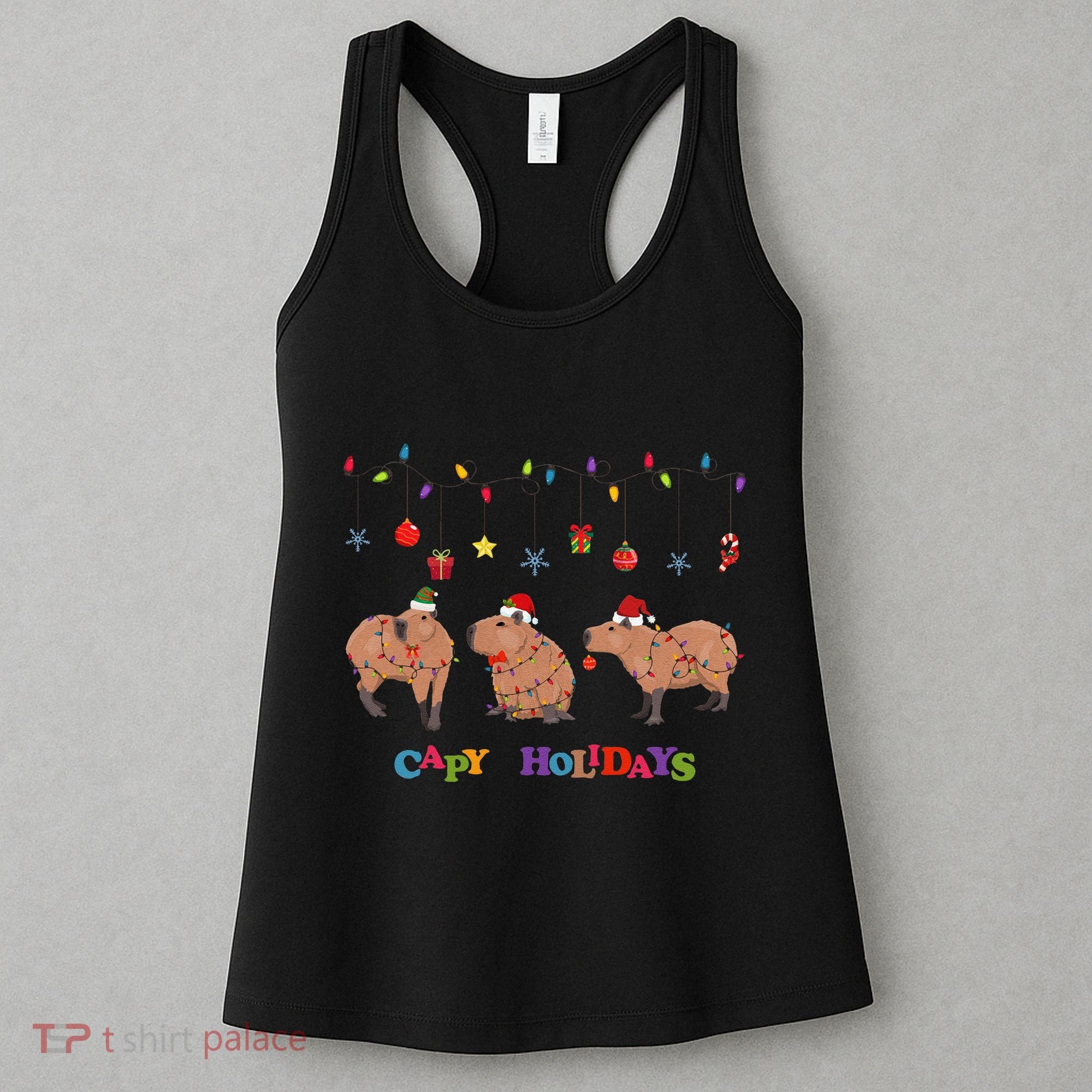 Capybara Merry Christmas Capy Holidays Capybara Christmas Women's Tank Top