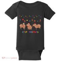 Capybara Merry Christmas Capy Holidays Capybara Christmas Baby Bodysuit thumb 0