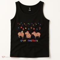 Capybara Merry Christmas Capy Holidays Capybara Christmas Tank Top thumb 2