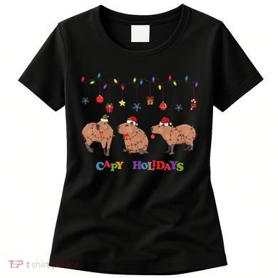 Capybara Merry Christmas Capy Holidays Capybara Christmas Women's T-Shirt