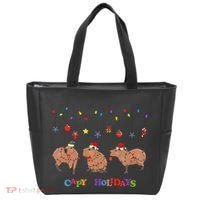 Capybara Merry Christmas Capy Holidays Capybara Christmas Tote Bag thumb 0