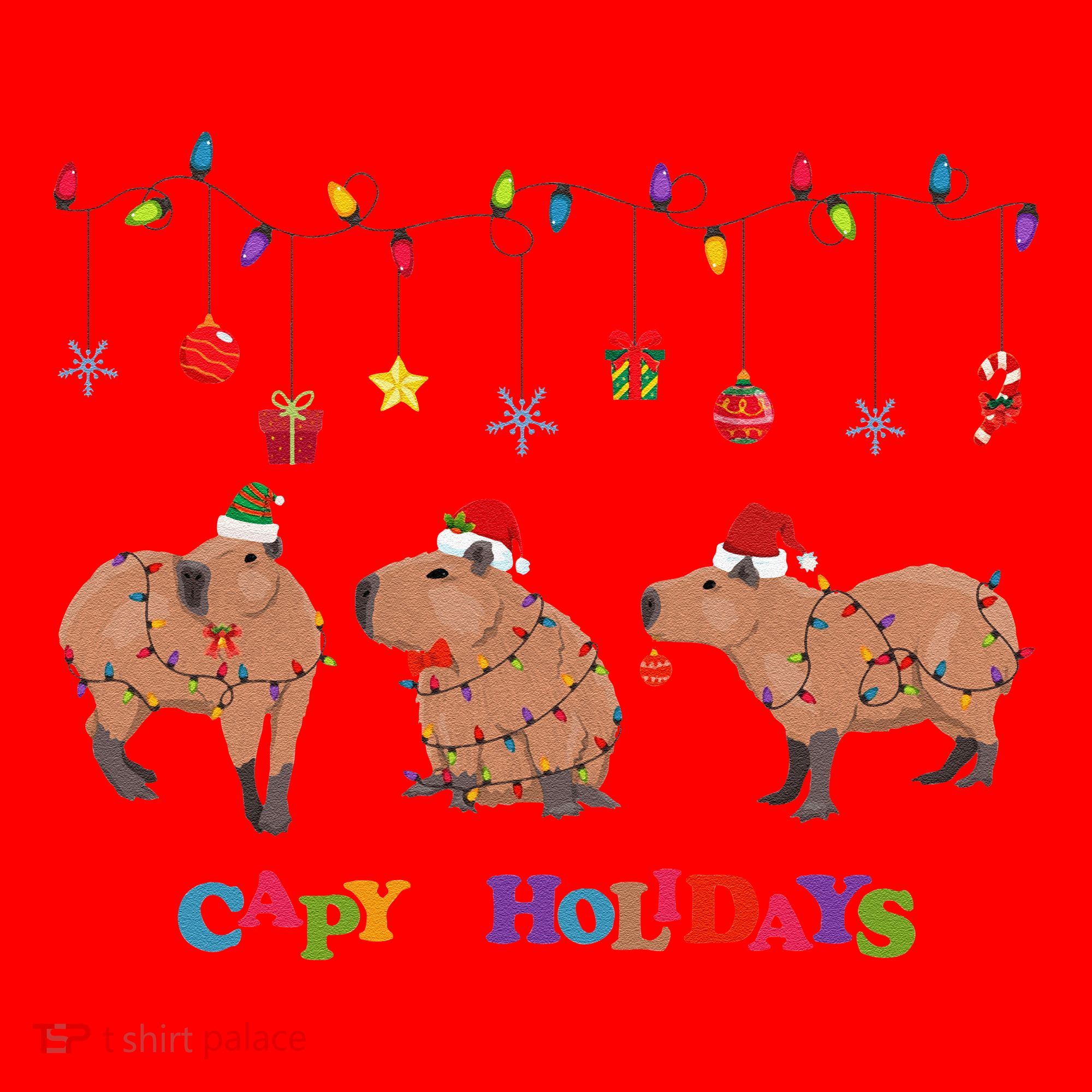 Capybara Merry Christmas Capy Holidays Capybara Christmas Santa Hat