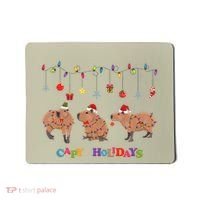 Capybara Merry Christmas Capy Holidays Capybara Christmas Mousepad thumb 0