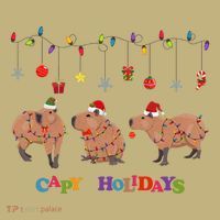 Capybara Merry Christmas Capy Holidays Capybara Christmas Mousepad thumb 1