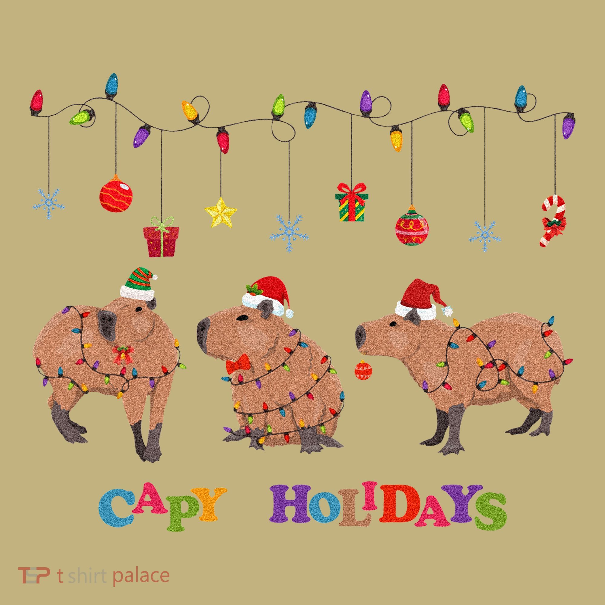 Capybara Merry Christmas Capy Holidays Capybara Christmas Mousepad