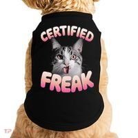 Cat Meme Certified Freak Eat Cement Cursed Cat Funny Doggie Tank thumb 0