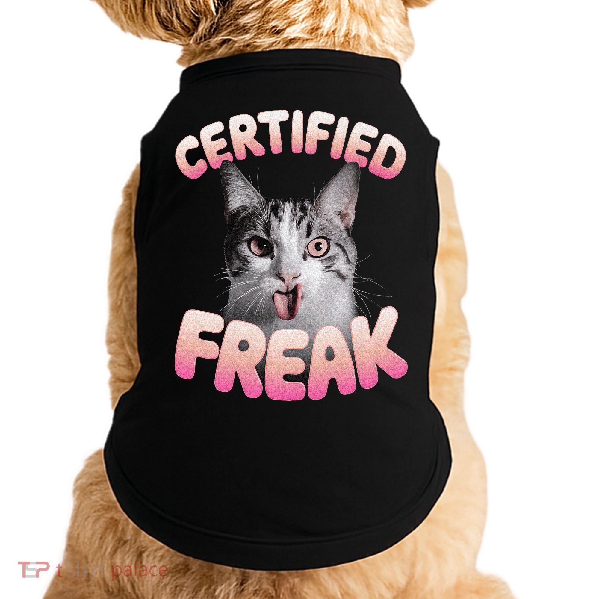 Cat Meme Certified Freak Eat Cement Cursed Cat Funny Doggie Tank