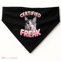 Cat Meme Certified Freak Eat Cement Cursed Cat Funny USA-Made Doggie Bandana thumb 0