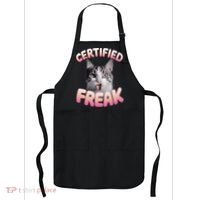 Cat Meme Certified Freak Eat Cement Cursed Cat Funny Apron thumb 0