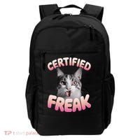 Cat Meme Certified Freak Eat Cement Cursed Cat Funny Backpack thumb 0