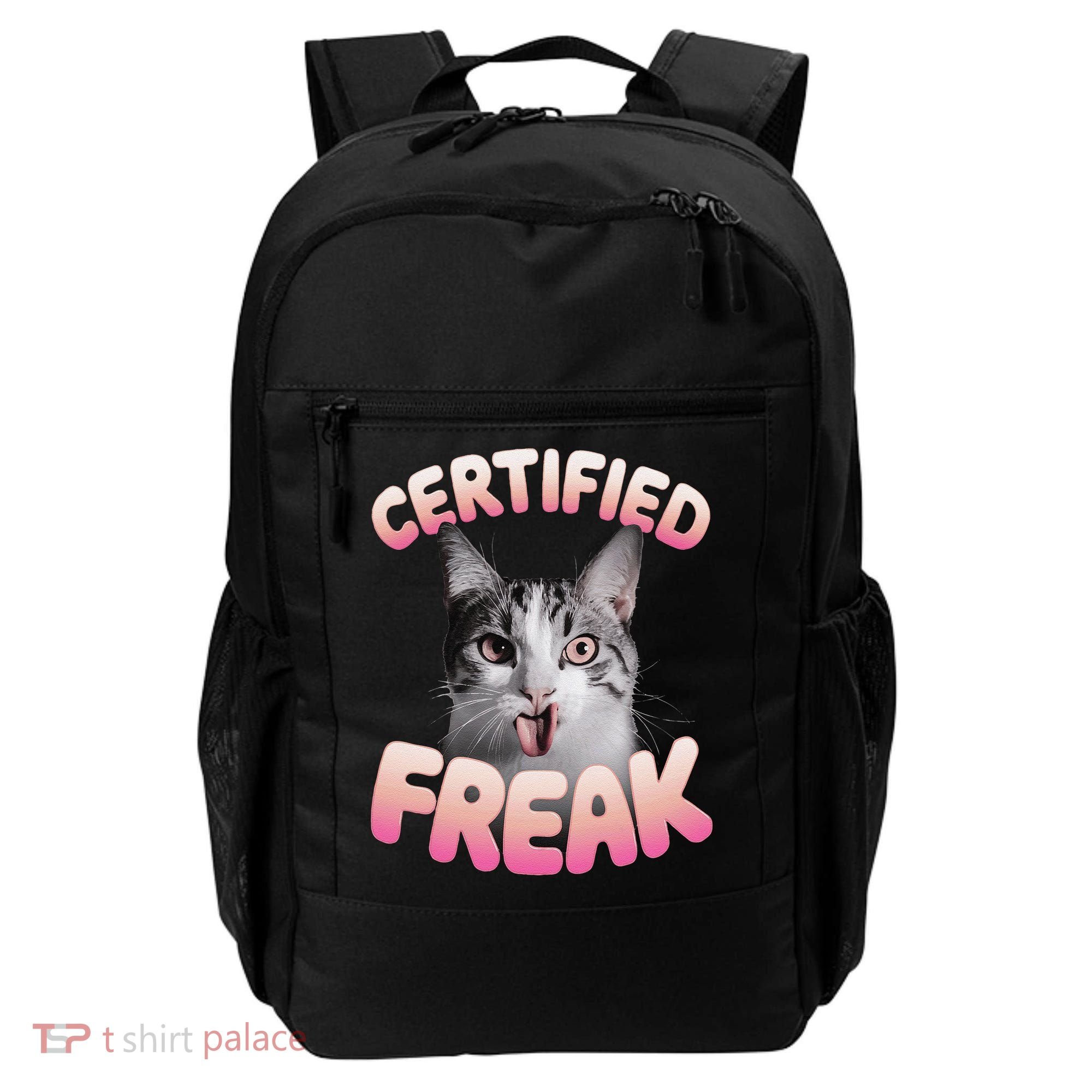 Cat Meme Certified Freak Eat Cement Cursed Cat Funny Backpack