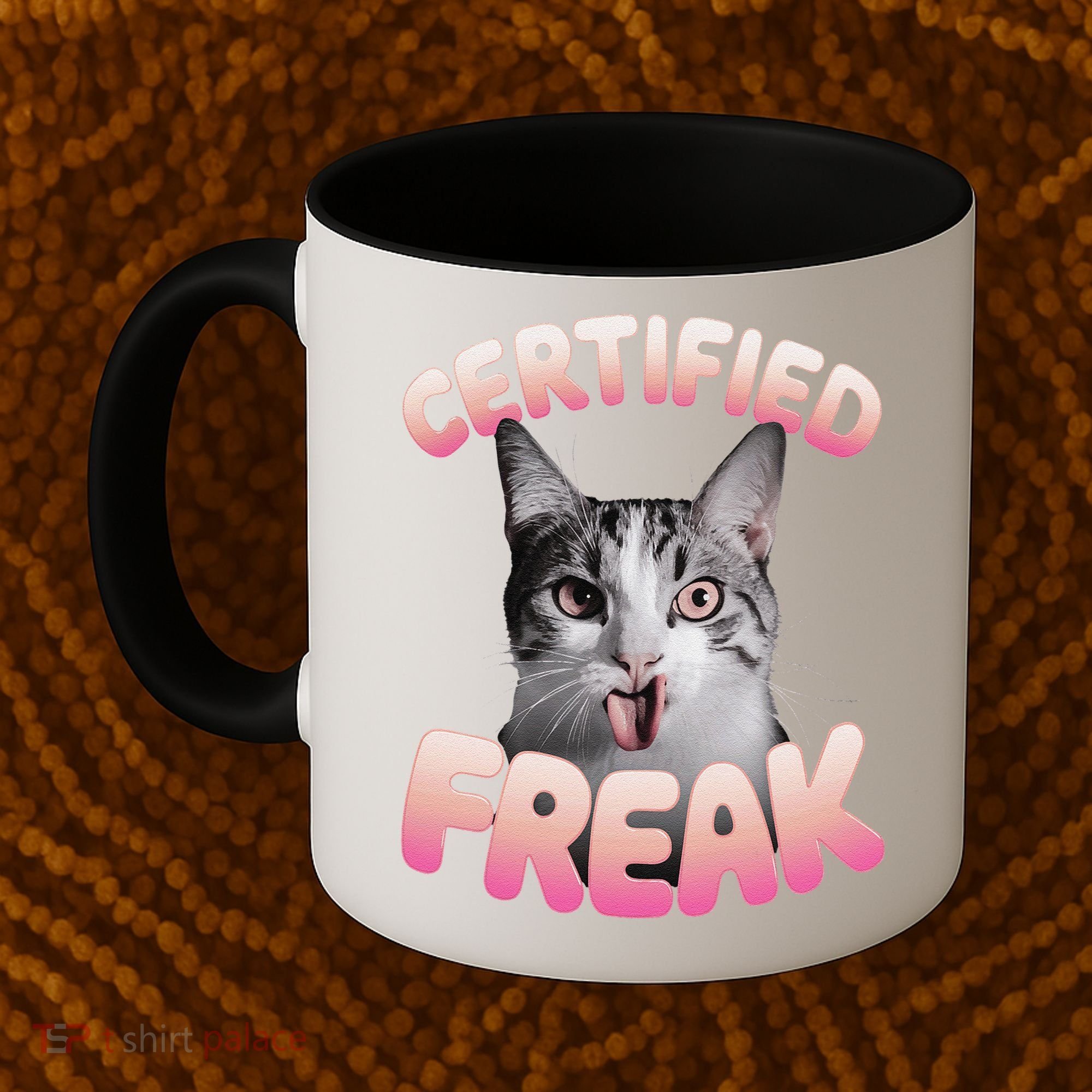 Cat Meme Certified Freak Eat Cement Cursed Cat Funny Coffee Mug