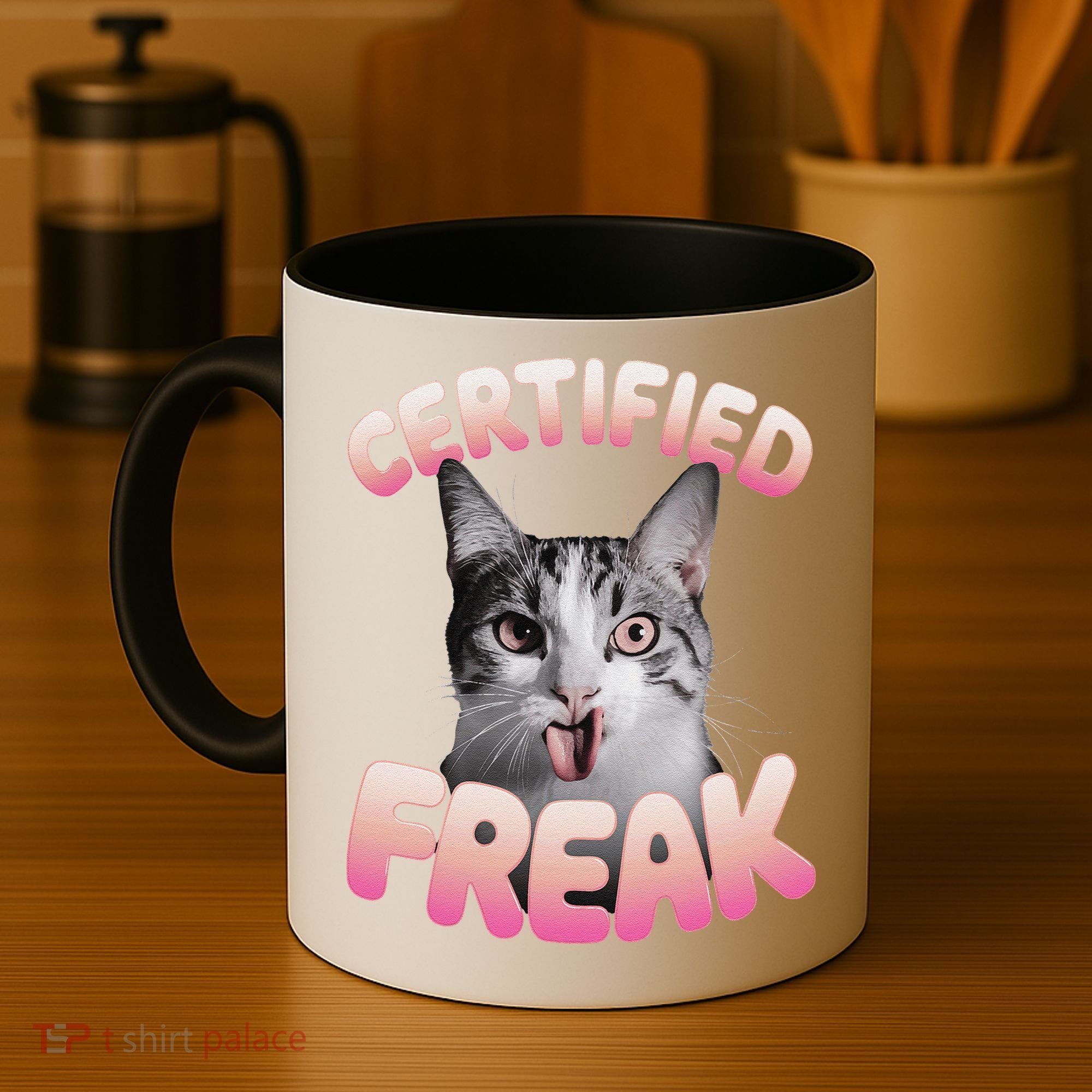 Cat Meme Certified Freak Eat Cement Cursed Cat Funny Coffee Mug