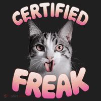 Cat Meme Certified Freak Eat Cement Cursed Cat Funny Beanie thumb 2