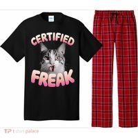 Cat Meme Certified Freak Eat Cement Cursed Cat Funny Pajama Set thumb 0