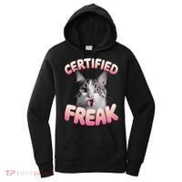 Cat Meme Certified Freak Eat Cement Cursed Cat Funny Women's Hoodie thumb 0