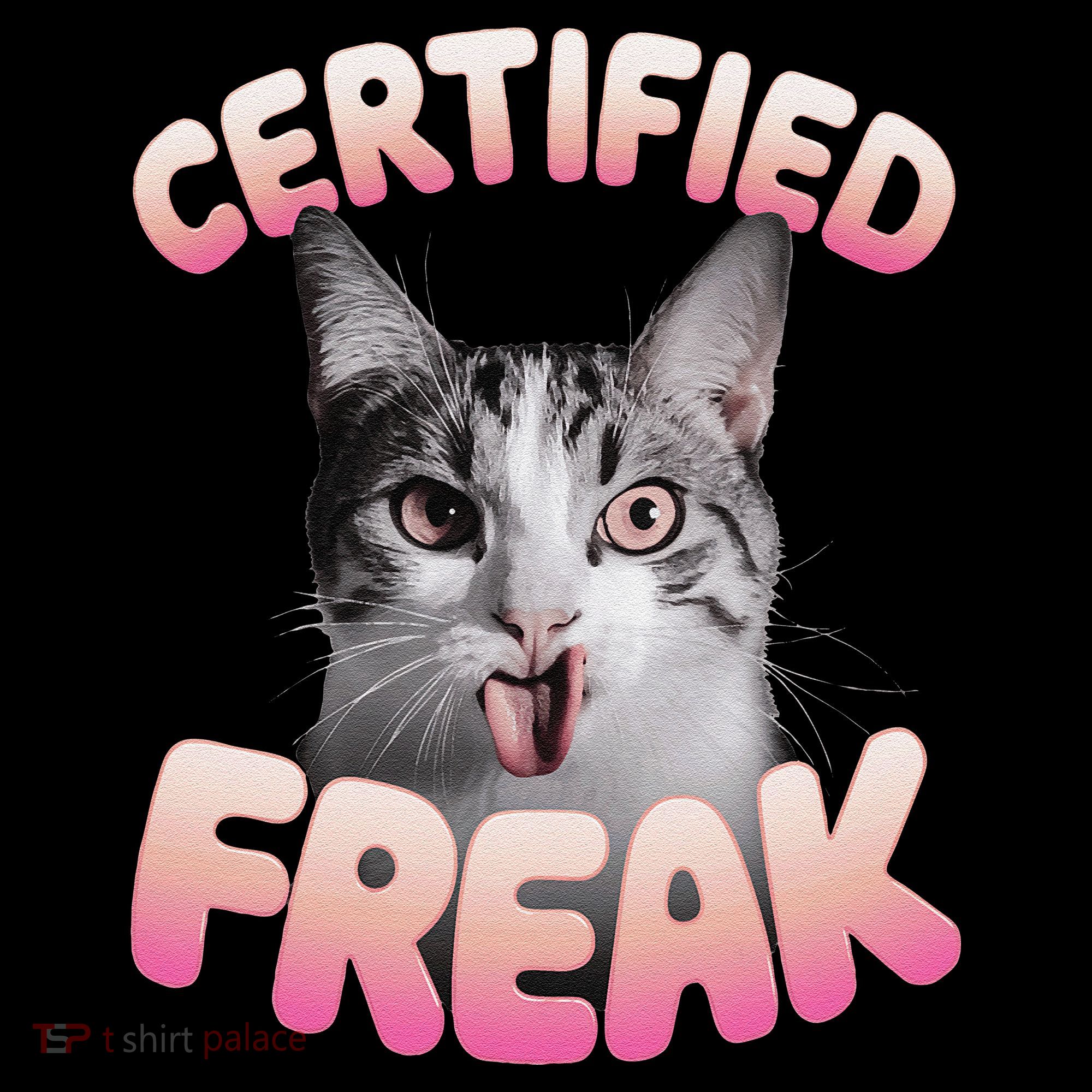 Cat Meme Certified Freak Eat Cement Cursed Cat Funny Women's Hoodie