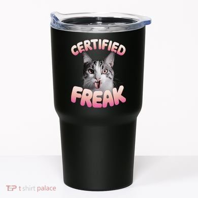 Cat Meme Certified Freak Eat Cement Cursed Cat Funny Tumbler