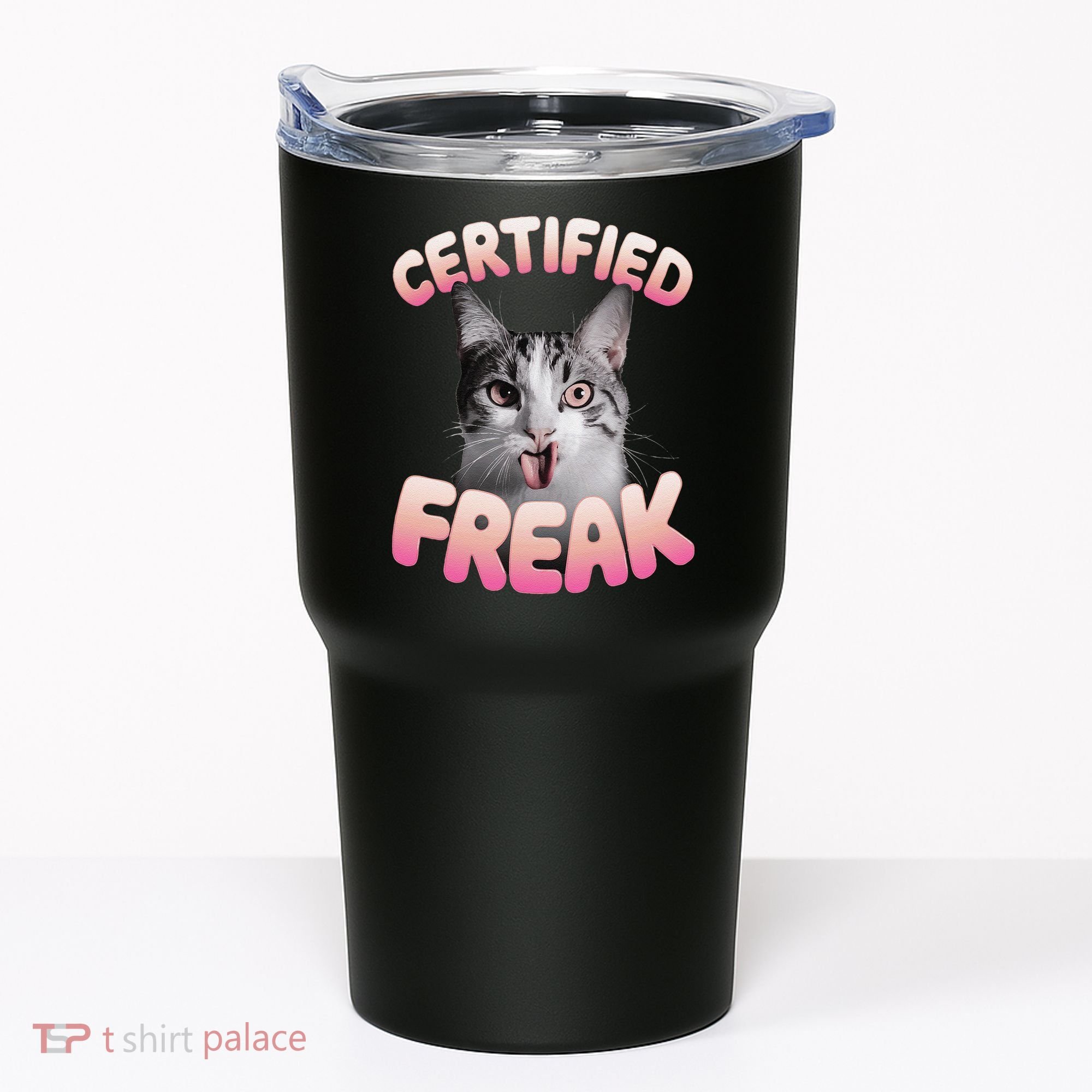 Cat Meme Certified Freak Eat Cement Cursed Cat Funny Tumbler